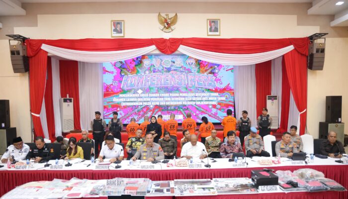 Polda Kepri Bersama Polresta Tanjungpinang Gelar Konferensi Pers Ungkap Kasus Mafia Tanah