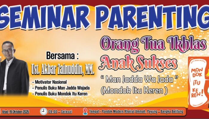 Ust. Akbar Zainuddin Siap Getarkan PMKU Payung Lewat Seminar “Orang Tua Ikhlas, Anak Sukses”